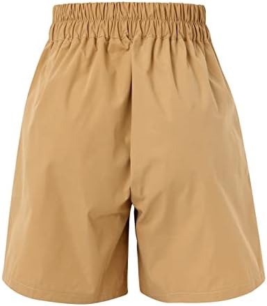 Shorts para mulheres em tamanho de cintura de verão praia cáqui bermuda shorts elásticos de cintura elástica de praia