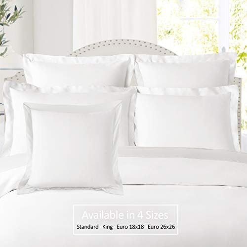 Nestl Pillow Shams Conjunto de 2 - Capas de travesseiros de microfibra escovados duplos - travesseiros de cama premium em estilo de hotel, com flange decorativo de 1,5 ”, padrão de 20 x26 - branco
