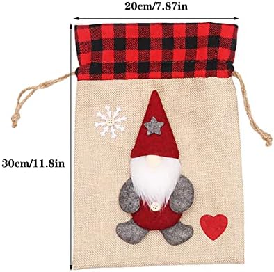 Contêineres de lanches para crianças sacos de doces de Natal de Natal Bolsas de tração de traço de estopa Bolsas de bonecas sem