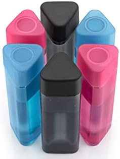 Pagável garrafa de água de água quadrada de 1000 ml com tampa quadrada | Pacote de 3 garrafa de água de forma quadrada para academia, escola, escritório | Garrafa de água multicolor
