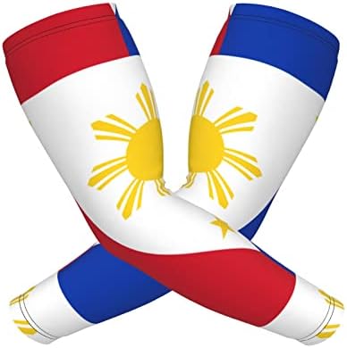 Mangas de braço de resfriamento leves unissex Bandeira Filipina Pedido de compressão mais quente capa para atividades