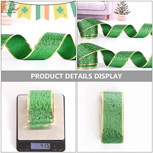 Bestoyard Green Decor Roll of Patricks Day Ribbon Green embrulhando fita de presente para Patricks Day Decoration Crafts Supplies