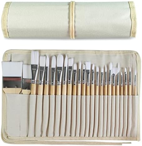 LLly Pintura caneta 24pcs Diferentes pincéis de pincel com pincel de tecido de pintura de rolo de óleo Pintura