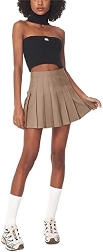 Mini-saia plissada Saias de tênis de cintura alta Skorts For Women Girls Salia de torcer de uniforme escolar com shorts, 2t-4xl