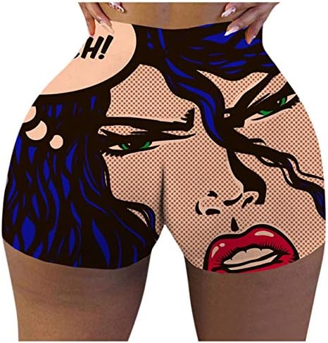 Moda feminina Slim Palavras engraçadas shorts de bumbum de butt shorts vestir calças de ioga para o escritório com bolsos