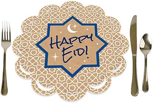 Big Dot of Happiness Ramadã - Eid Mubarak Party Round Table Decorações - Carregadores de papel - Coloque o cenário para 12