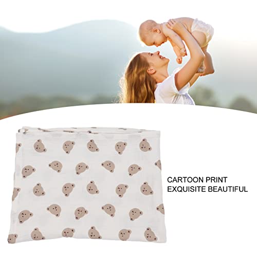 Cobertor infantil de desenho animado, 130x90cm de algodão imprimido de algodão macio cobertores de bebê para meninas meninos urso de cabeça