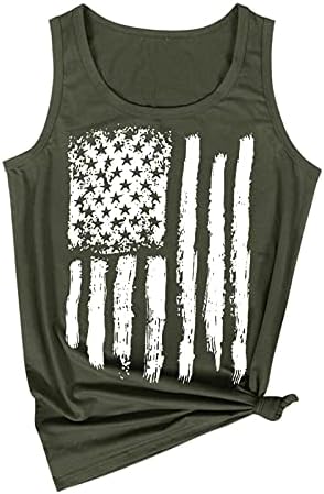 American Flag Tank Tops Mulheres Camisa patriótica dos EUA Estrelas de listras t-shirt sem mangas 4 de julho Tops Tees