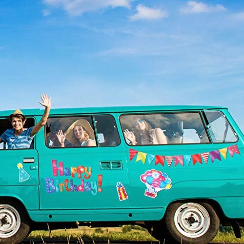 29 peças ímãs de feliz aniversário para desfile de carros e portas de cruzeiro refletivo automotivo de aniversário decorações