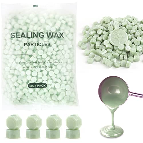 Minchas de cera de vedação verde, Wasole 1.1Pound Wax Seal Bads 1500pcs Vanilla Green Wax Seal Sticks para carimbo
