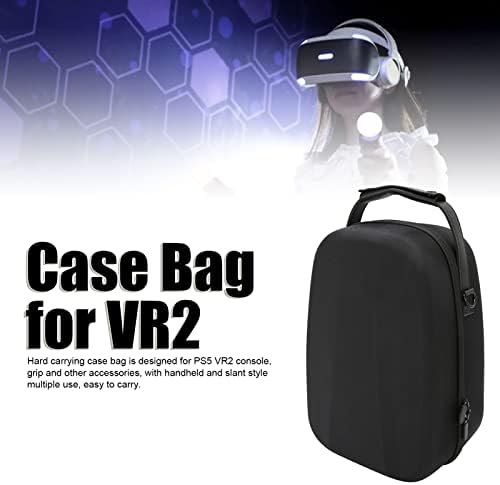 Caixa de transporte para PS5 VR2, EVA Saco de armazenamento à prova de poeira compatível com acessórios PS5 VR2 fone de ouvido para jogos VR2, controladores de senso e outros acessórios, caso de proteção de protetor PS5 VR2