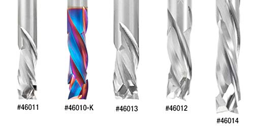 Ferramenta Amana - 46010 CNC Solid Carbide Compressão Espiral 3 Flauta x 3/8 dia X 1-1/8 x 3/8 sh