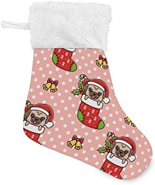 Meias de Natal Alaza Funny Pug como presente no Christmas Sock Classic Classic personalizado Decorações de meia para férias
