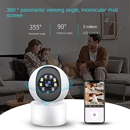 Câmera doméstica de segurança, 1080p 2.4g WiFi Smart Nanny IP Cam com visão noturna, áudio bidirecional, detecção humana da IA, armazenamento