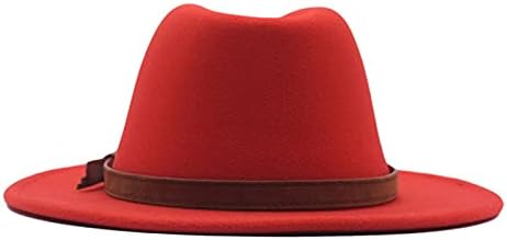 Panamá clássico cinto fedora chapéu de lã chapéu de fivela larga fome