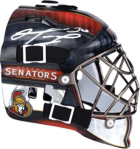 Matt Murray Ottawa senadores autografados máscara de mini goleiro de prata - capacetes e máscaras autografadas da NHL