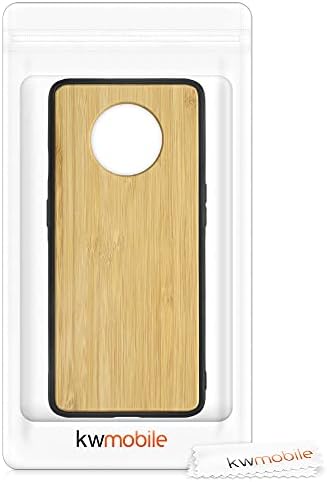Capa de madeira kwmobile compatível com o OnePlus 7T - Case com pára -choque TPU em marrom claro
