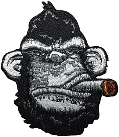 Kanin King Kong Macaco Cigarro para Cigarro Filme Cartoon Biker Lady Rider Hippie Sew Iron On Roupas Camiseta DIY