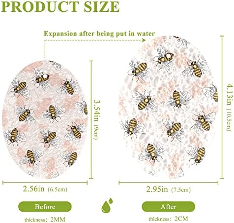 ALAZA Cute Honey Bees Rosa Esponjas de Celulose de Esponja Naturais Rosa para Pratos Lavando Banheiro e Limpeza em casa, Limpa Não