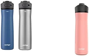 Contigo Ashland Chill 2.0 Garrafa de água em aço inoxidável, 24 onças de 2 maconha, milho azul e aço e Cortland Chill 2.0