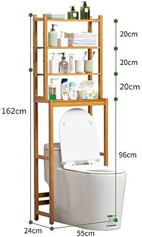 Armários de banheiro bambu sobre o armazenamento do banheiro 3 prateleiras de banheiro economizador de espaço para economia de