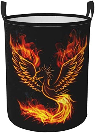 Cestas de lavanderia de phoenix de fogo kiuloam, cesto de quarto com tecido oxford à prova d'água com alça