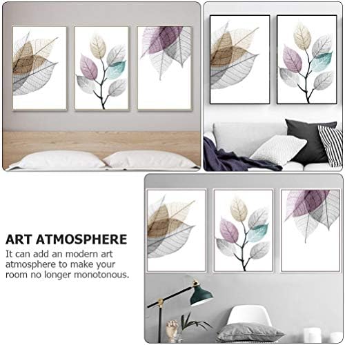 Decoração nórdica de vorcool 3pcs veias folhas de impressão artística artes de parede de parede decoração de arte doméstica