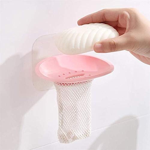 Caixa de sabão de bolsa de rede wszjj com drenagem caixa de sabão de drenagem caixa de sabão banheiro banheiro banheiro, rosa
