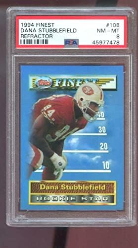 1994 TOPPS FIGO REFRTOR #108 Dana Stubblefield Rookie RC PSA 8 Cartão graduado - Cartões de futebol não assinados
