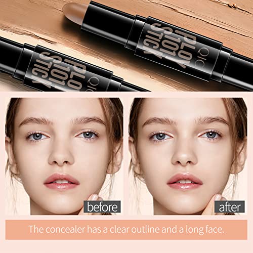 Destaque Stick Contour Stick, 2 em 1 STATEP STATEP STARD, FACE Highlighters Sticks, Stick de marcador de contorno corretivo, maquiagem livre de crueldade, Creme de contorno de contorno de face duplo