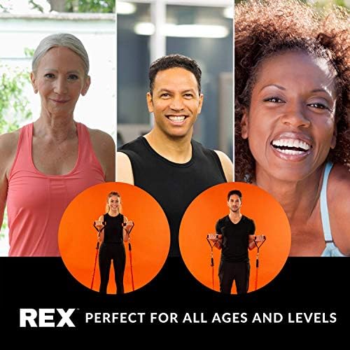 Rex Sistema de Fitness de academia em casa portátil com mais de 300 exercícios com 4 bandas de resistência com plataforma