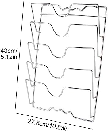 Sawqf 1pcs de 5 camadas de tampa de tampa de tampa de armazenamento de armazenamento de aço inoxidável porta de parede racks prateleira para barra de barra de barra de tampa de tampa