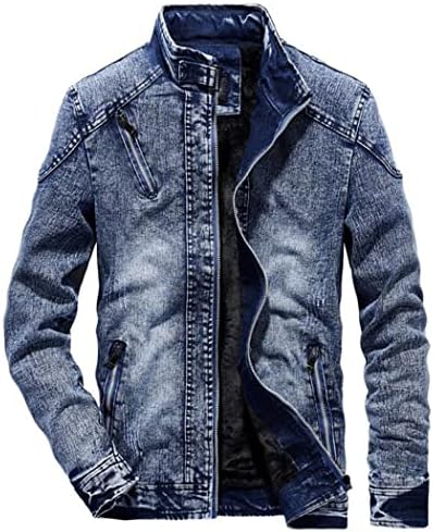 Casual de inverno masculino mais lã Jeans quentes casaco clássico jeasta jeans retro slim