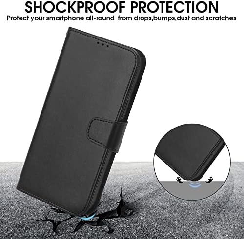 Lugege Compatível com o iPhone 13 Pro Case Wallet Flip Folio Case [Kickstand] com titulares de cartão de bloqueio RFID [à prova