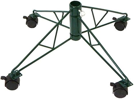 Northlight Green Metal Rolling Christmas Tree Stand para árvores artificiais de 6,5 ' - 7,5'