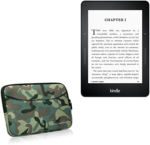 Caixa de ondas de caixa compatível com a Kindle Paperwhite - terno de camuflagem com bolso, neoprene camuflane zipper bolso