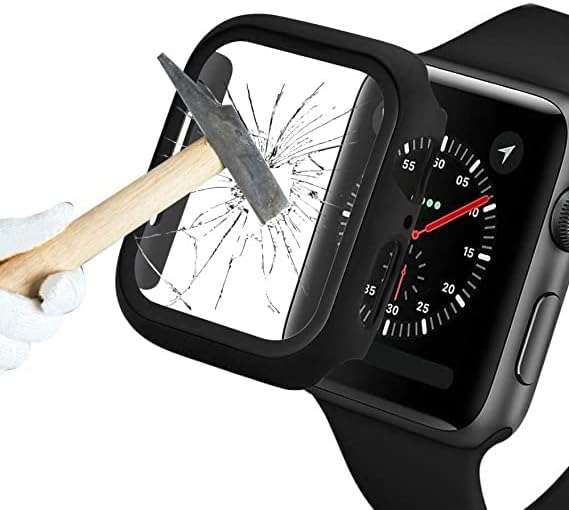 Caso do Apple Watch de Apple 42 mm com protetor de tela para Apple Watch Series 4 Caso de 44mm 6 5 4 SE, Ultra-Fhin Bumper HD Filme de proteção Clear para Iwatch