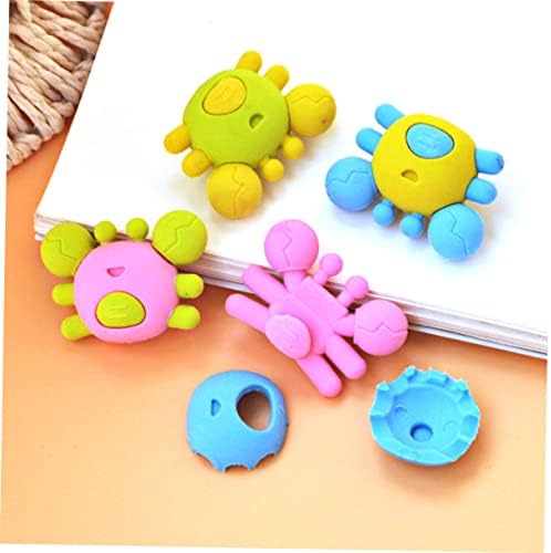 Tofficu 20pcs Borra de caranguejo Toys Toys para Presente de Estudante A borra Mecânica Crianças A borrachas Mini caranguejos