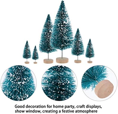 Sumind 45 peças mini -sisal neve gelo árvores mini pinheiro com mamadeira de madeira mamadeira árvores plástico ornamentos