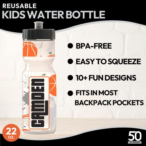50 garrafa de água para crianças fortes | 22 onças. BPA- Garrafas de água esportivas livres com tampa superior de tração | Garrafa de