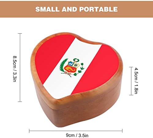 Caixa musical de madeira da bandeira do Peru Caixas musicais de madeira Melhor presente para aniversário de aniversário