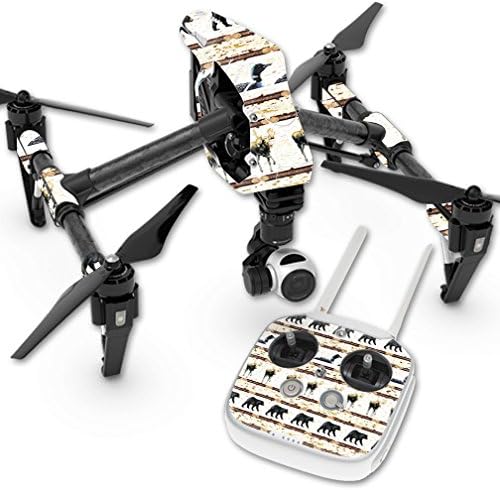 Mightyskins Skin Compatível com DJI Inspire 1 Quadcopter Drone - Lodge Stripes | Tampa protetora, durável e exclusiva do encomendamento