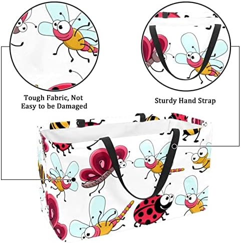 Reutilizável Compras de Compras Joaninha Ladybug Butterfly Dragonfly Portátil Dobring Picnic Grocery Bags Rapa