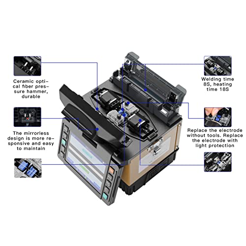 Aquecimento Máquina Splicer Fusion, 3,5 polegadas LCD Exibir fibra óptica Fusion Splicer Set Automatic 100−240V Abs 3 em