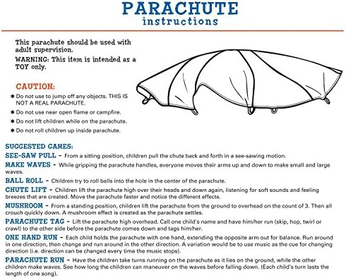 Pacífico Play Tents 86-941 Crianças de pára-quedas de 12 pés com alças e bolsa de transporte