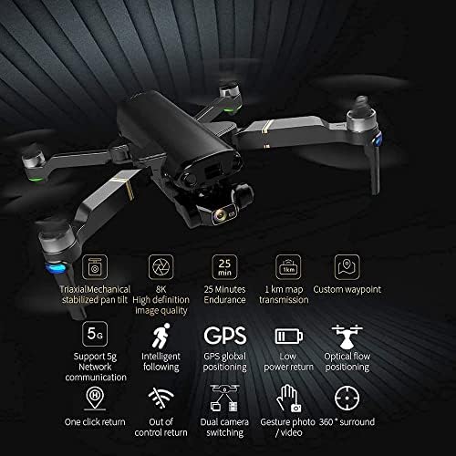 Drone de motor sem escova qaqqvq com câmera para adultos, drone rc drone quadcopter 5g wifi drone com câmera anti-shake