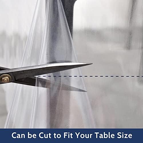 Romástile Tobeira de mesa de plástico transparente à prova d'água, vinil retângulo de vinil Tale -PVC Tools Protetor Spill à