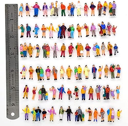 Vida da casa 75pcs 1:87 Escala DIY Painted figuras minúsculas pessoas mistas modeladas pessoas coloridas pessoas treinam passageiros
