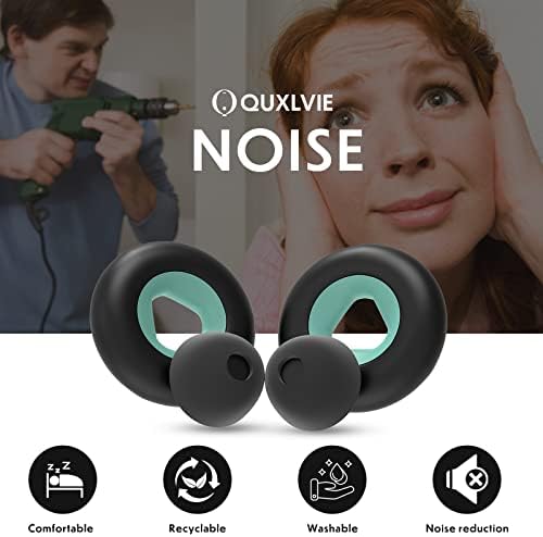 Plugues de ouvido quxlvie para cancelamento de ruído de sono, proteção auditiva reutilizável em silicone flexível