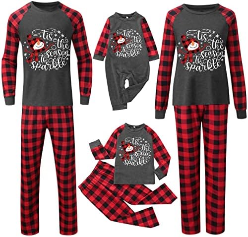 Feliz Natal Árvore Impressa Loungewear Família de Natal Combinando Pijama Plaid Palhes Paijama de Pijama